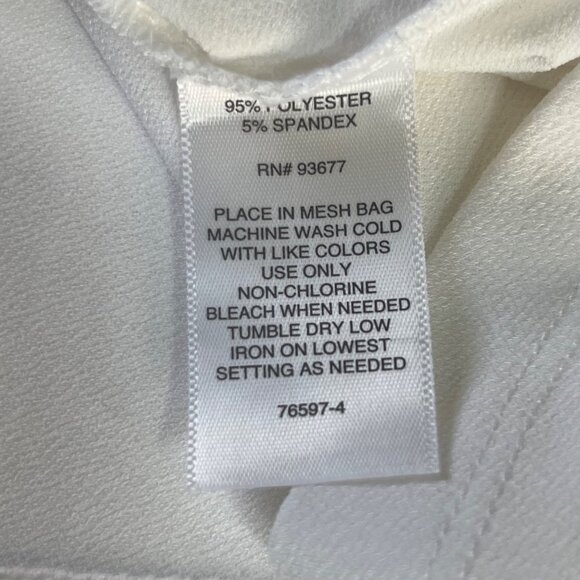 Liz Claiborne Button Accent Short Sleeve Shirt Womens Large White New - Picture 6 of 8